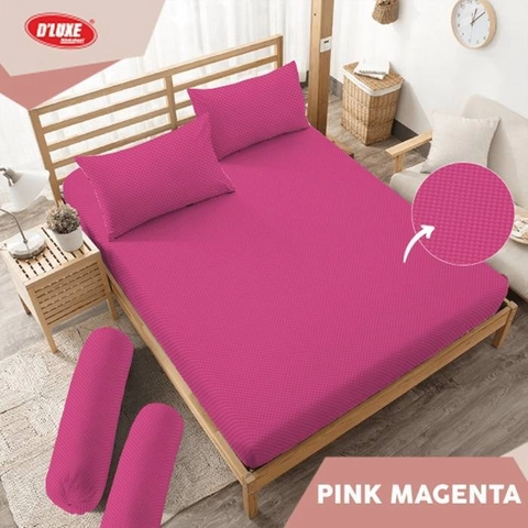 Kintakun - Sprei Queen 160 Embos Pink Magenta Kintakun Dluxe Microfiber (5in1) 20 cm