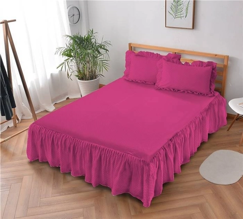 Kintakun - Sprei Rumbai King 180 Embos Pink Magenta Kintakun Dluxe Microfiber (5in1) 20 cm