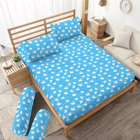 Kintakun - Sprei 180 King Kintakun D'luxe Biru Swan Blue (5in1) 20 cm