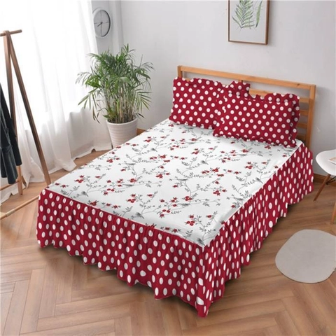 Kintakun - Sprei Rumbai Queen 160 Mirabelle D'Luxe Microfiber Putih (5in1) 39 cm