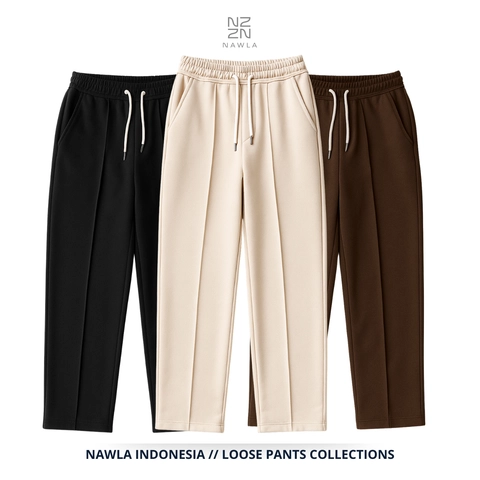 NAWLA - Baggy Loose Pants Pleated Fit