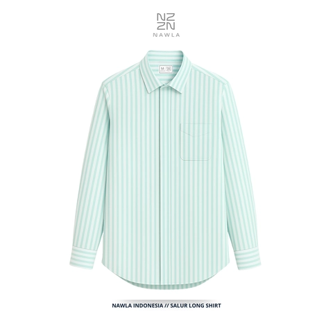 NAWLA - Kemeja Salur Lengan Panjang