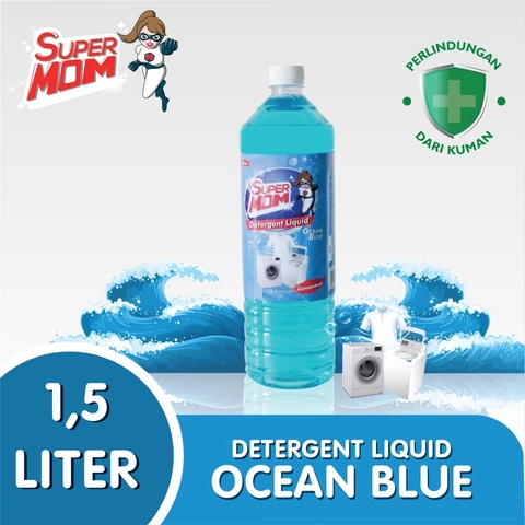 SuperMOM Bandung - Detergent Liquid Ocean Blue 1,5L [Hanya JNE]