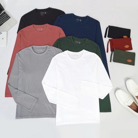 Aadeem - Comfy Basic Tshirt LongSleeve Bambuin - Kaos Polos Lengan Panjang Katun Bambu 24s