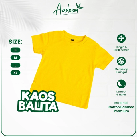 Aadeem - Kaos Balita Katun Bambu / Kaos Polos Balita Cotton Bamboo (1-5th)