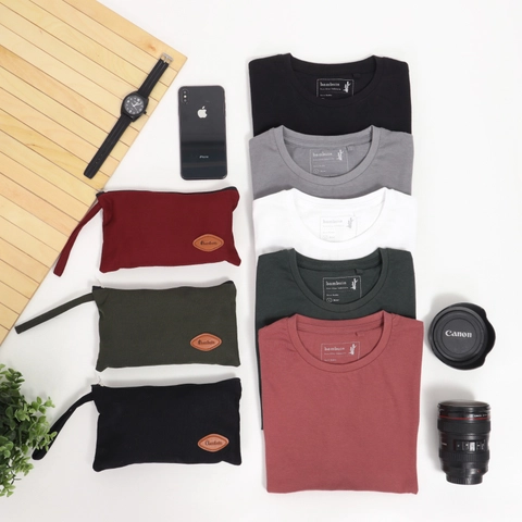 Aadeem - Comfy Basic Tshirt Short Sleeve Bambuin - Kaos Polos Pria Lengan Pendek Katun Bambu 24s