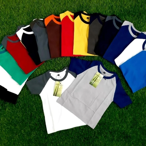 Aadeem - Kaos Raglan Balita Lengan Pendek Katun Bambu / Baju Anak Raglan Cotton Bamboo