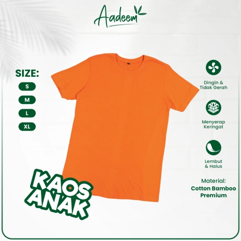 Aadeem - Kaos Anak Aadeem Katun Bambu / Kaos Polos Anak Cotton Bamboo (6-12th)