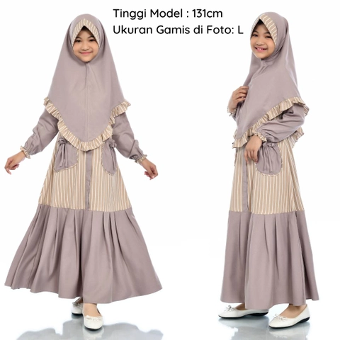Al Kahf - Gamis Anak Syakila Motif Aqilla