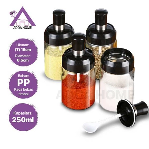 Adda Home - Botol Minyak Wadah Bumbu Wijen Garam Tempat Penyimpanan Kedap Udara