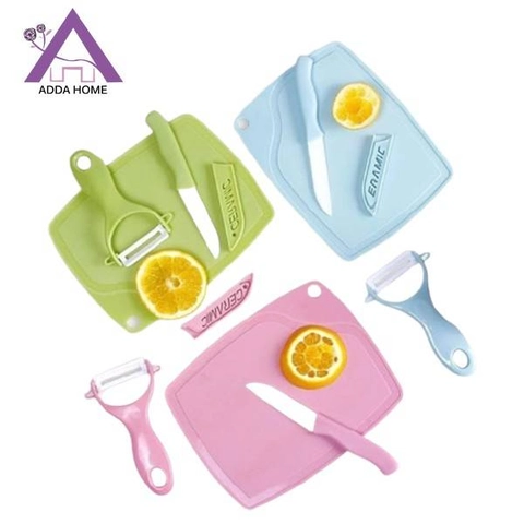 Adda Home - Set Dapur - Pisau Kupas Buah Talenan 3 in 1