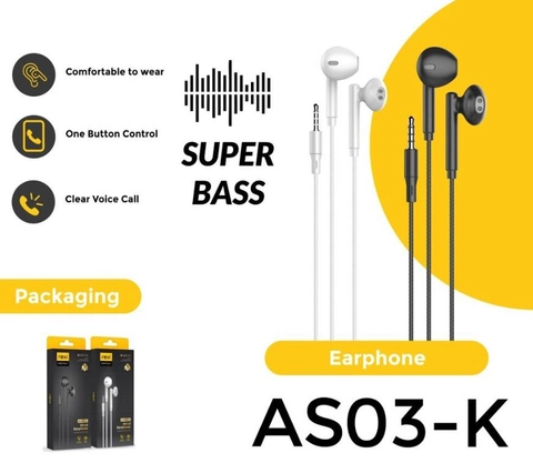 agres cell - HEADSET REXI AS03K REXI Semi In-Ear Wired Handsfree AS03-K