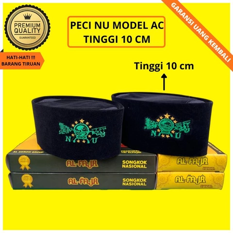 Al Akrom Group - Peci Hitam NU AC Tinggi 10 Cm
