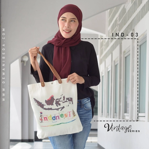 Dewani - Totebag Canvas Vintage IND03 Tas Seri Indonesia