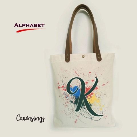 Dewani - Totebag Canvas Vintage K Tas Kanvas Seri Alphabet