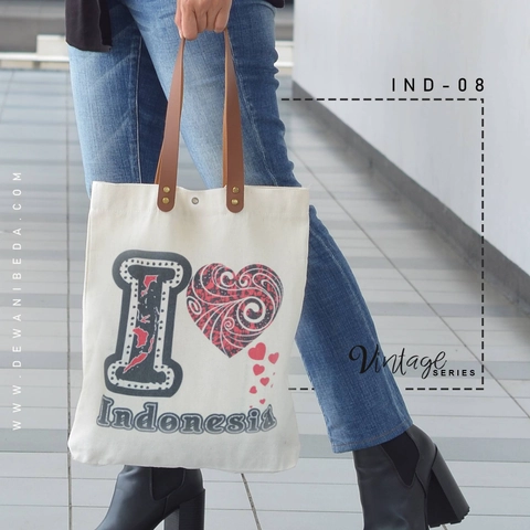 Dewani - Totebag Canvas Vintage IND08 Tas Seri Indonesia