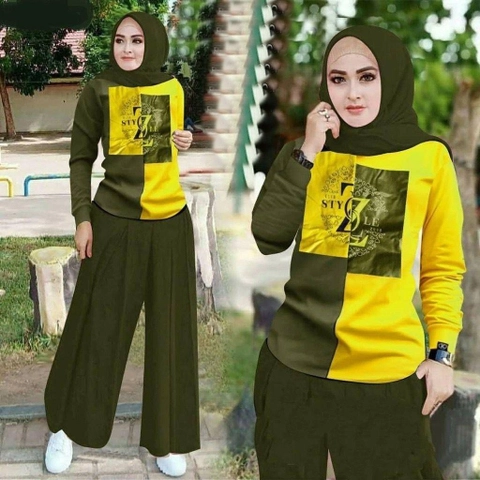 Astro - Setelan Celana Kulot Wanita ZZZY Realpict