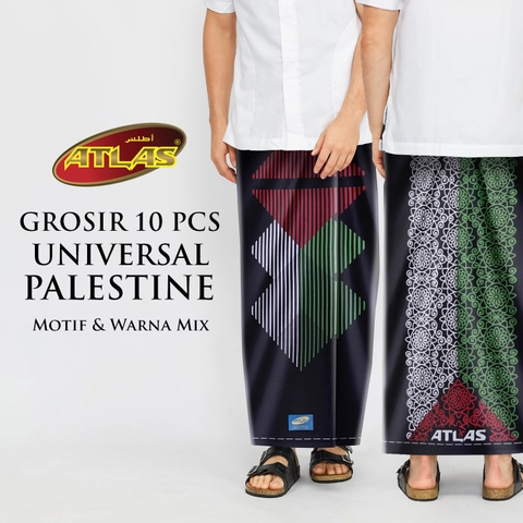 Grosir 10 Pcs Sarung ATLAS Universal 635 Kembang Motif Palestina