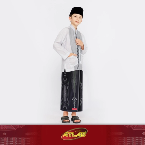 Sarung ATLAS Junior Kembang SGF Hitam Hijau