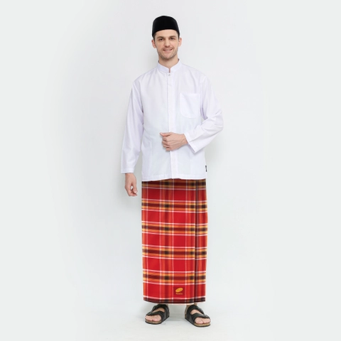 Sarung ATLAS Premium 720 Original Kombinasi Merah Orange