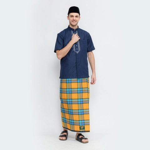 Sarung ATLAS Favorit Kombinasi Kuning Biru