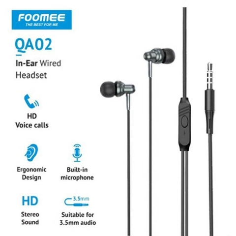 EVM Stockist - Berkah Jaya Elektronik - Fommee Earphone,Headset Bass Karet Type QA02
