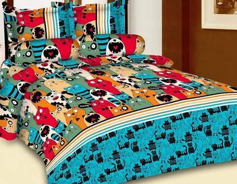 [PO] Episopie - Sarung Kasur Busa Kartun Kucing Tebal 10 cm