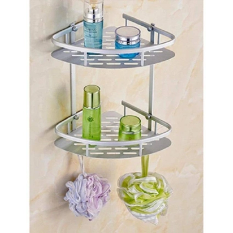 Blooming Deal - Rak Sudut Dinding Kamar Mandi Alumunium 2 Susun (JH-004A)