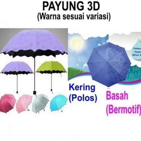 Blooming Deal - Payung Lipat Magic 3D anti UV Payung Ajaib Motif