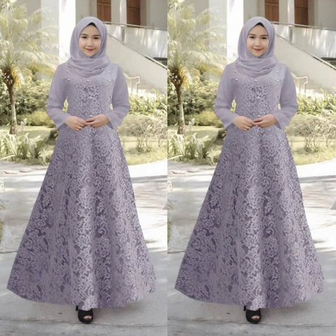 CANNIES STORES ID - Gamis Guchika Brukat Timbul Tulang Gamis