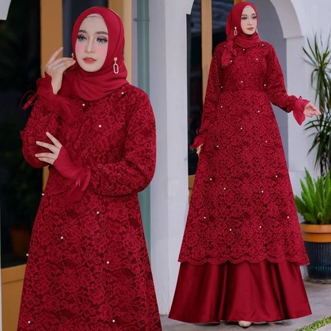 CANNIES STORES ID - Gamis Dress Muslim Wanita Bellona Brukat