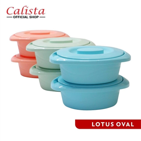Calista - Lotus Oval Wadah Saji Makanan 700ml Set isi 2pcs (LOTUS-OV)