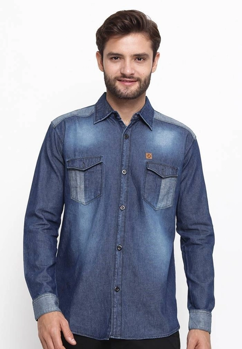 CBR Six Kemeja Tangan Panjang Denim Pria DKC 221
