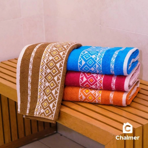 EVM Stockist - Chalmer - Handuk Mandi Chalmer 70x135 Motif Pyramid Handuk Mandi Dewasa Ukuran Besar
