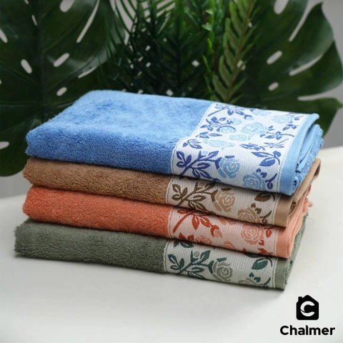 EVM Stockist - Chalmer - Handuk Mandi Chalmer 70 x 140 cm Motif Rose Handuk Mandi Dewasa Premium