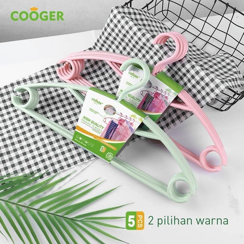 COOGER Non-Slip Seamless C-Shaped Hook Hanger 5Pcs