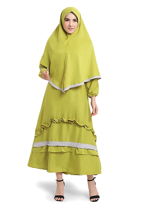 CBR Six - Gamis Wanita Moscrepe Bonus Kerudung Opc016