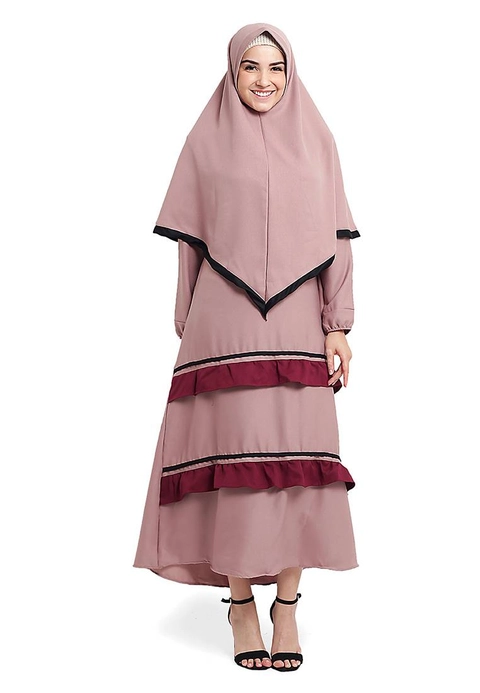 CBR Six - Gamis Wanita Moscrepe Bonus Kerudung Opc019