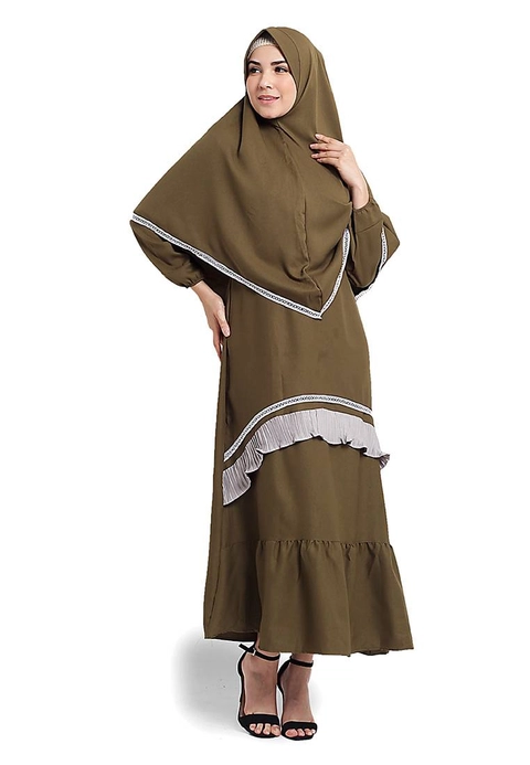 CBR Six - Gamis Wanita Moscrepe Bonus Kerudung Opc018