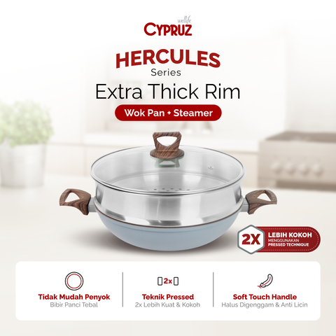 Cypruz Official - Cypruz Press Roll WOK + LID Hercules Series 30cm 10X1 FP-1230