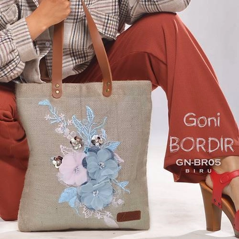 Dewani Totebag Goni Bordir 3D Canvas GN-BR05