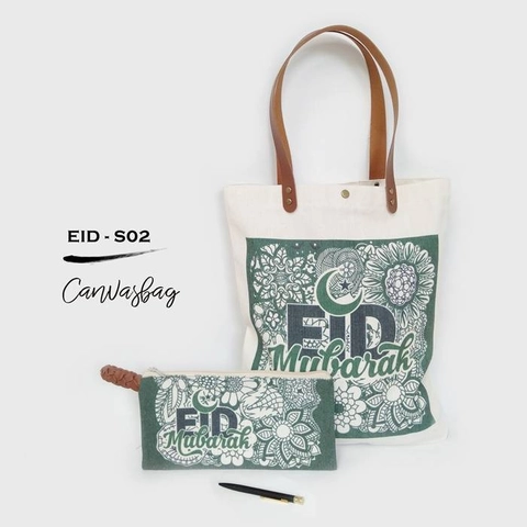 Dewani Totebag SET EID-02 Totebag & Pouch Canvas Vintage Seri Idul Fitri