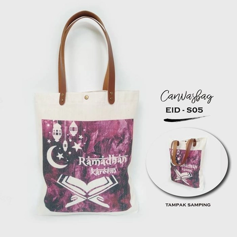 Dewani Totebag SET EID-05, Totebag & Pouch Canvas Vintage Seri Idul Fitri