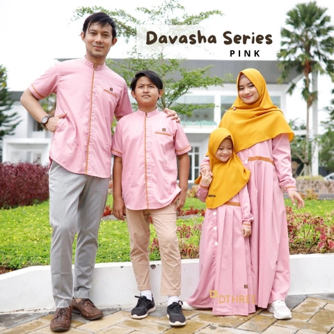 Dthree - Couple Keluarga Katun Toyobo Pink Premium