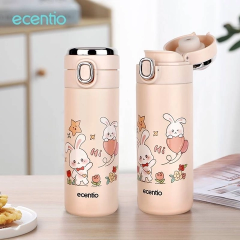 Ecentio Surabaya - Smart Temperature Display Cartoon Pattern Pea Thermos