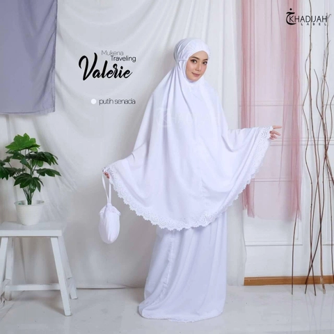 DS Mukena Travel Valerie All Size Putih Bersih