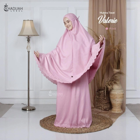 DS Khadijah Label BDO - Mukena Travel Valerie All Size Pink