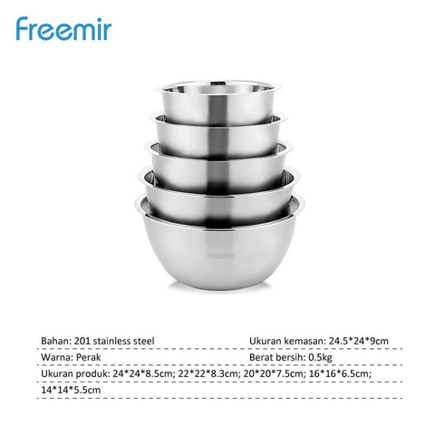 Freemir Cikarang - 201 Stainless Steel Five-Piece/Set Basins 5SSF-8401