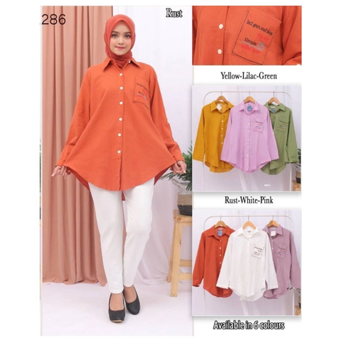 Giat Makmur [TA] - Blouse Atasan Linen Krinkel