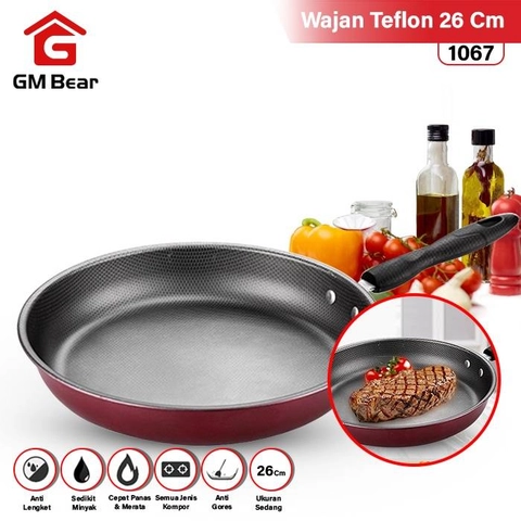 GM Bear Wajan Teflon 26 CM 1067 - Fry Pan 26cm